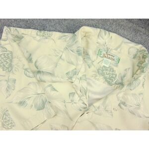 Tommy Bahama Shirt Mens 2XL Silk Yellow Green Pineapple Tropical Hawaiian Aloha